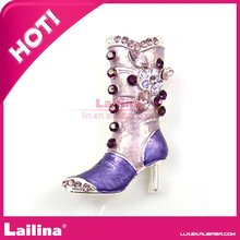 Zapatos elegantes de tacón alto con diamantes de imitación, broche de cristal 2024 - compra barato