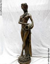 19" China brass copper carved beautiful sculpture belle Sexy beauty Statue #5 2024 - buy cheap