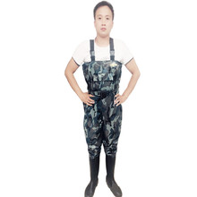 Camuflaje de salto alto 0,34mm pesca Waders impermeable Nylon + PVC tela transpirable cinturón de la cintura + bolsillo diseño caza peces overoles 2024 - compra barato