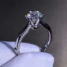 Anel de ouro branco 18k puro, 1ct 2ct 3ct, moissanite, design especial, joia, anel de diamante, clássico, casamento, noivado, anel de aniversário 2024 - compre barato