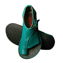 2019 nueva moda Vintage de las mujeres Correa hebilla tacón plano zapatos de sandalias de playa de verano de zapatos de Sandalia femenina Chaussure Femme 2024 - compra barato