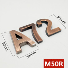 50mm 0123456789 ABCDEF Modern bronze Plaque Number House Hotel Door Address Digits Sticker Plate Sign ABS plastic 2024 - buy cheap