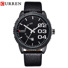 CURREN 8125 Stylish Waterproof Quartz Business Men's Watch with Calendar & Leather Strap Men Casual Sports Watches 2024 - buy cheap