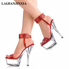 LAIJIANJINXIA-zapatos de fiesta de baile para mujer, calzado Sexy de tacón alto de 15cm con plataforma, sandalias de baile, Pole Dance 2024 - compra barato