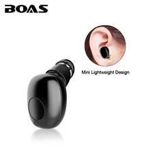 BOAS Invisible Bluetooth Wireless Earphone Handsfree Call Mini Headphone Business Headset Earbud With MIC for IOS Iphone Android 2024 - buy cheap