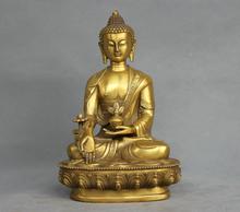 Estatua de Buda Bhaisajyaguru, medicina de bronce puro tibetano de 9 pulgadas 2024 - compra barato