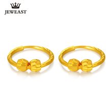 JLZB 24K Pure Gold Earring Real AU 999 Solid Gold Earrings Simple Beads Upscale Trendy Classic  Fine Jewelry Hot Sell New 2020 2024 - buy cheap