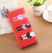 2022 new Guapabien New 2022 Women Cute Cat Cartoon Wallet Long Creative Card Holder Casual Ladies Clutch PU Leather Coin Purse 2024 - buy cheap