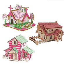 3D Пазлы деревянный дом детские развивающие обучающие игрушки для взрослых DIY цветные головоломки для мозгов детские игры подарок A2 деревянные пазлы 2024 - купить недорого
