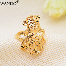 Wando-anillo clásico de Dubái dorado para mujer, joyería de moda ajustable, artículos etíopes, regalo de fiesta, tamaño libre (18mm * 22mm)R61 2024 - compra barato