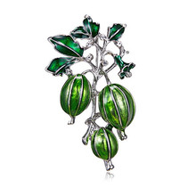 Fine Vegetable Fruit Green Enamel Pin Brooches For Women Girls Alloy Fruits Brooches Weddings Banquet Party Jewelry Gifts 2024 - buy cheap
