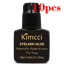 Kimcci 10ml pçs/lote profissional cola de cílios nenhum odor nenhuma estimulação secagem rápida cílios extensão adesivo preto forte pegajoso 2024 - compre barato