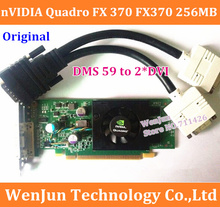 Free Shipping Original Quadro FX370 256MB 64bit PCI-E PCI Express video card with DMS 59 to DVI cable DMS 59 warranty 1year 2024 - buy cheap