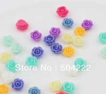 Kawaii mini flor de resina floral para unhas, 400 peças, gema de camafeu, costas lisas, cabochão, arte de unha 6mm, celular 2024 - compre barato