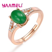 Anéis de dedo estilo vintage abertos mais vendidos zircônia cúbica oval opala cristal para mulheres joias femininas 2024 - compre barato