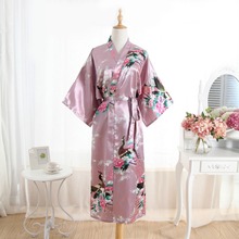 BZEL Silk Satin Wedding Bride Bridesmaid Robe Floral Bathrobe Long Kimono Robe Night Robe Bath Robe Fashion Dressing Gown Pyjama 2024 - buy cheap