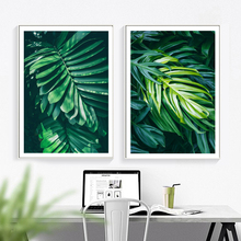 Tropical Monstera Fresh Big Leaf Wall Art Canvas Painting Nordic Posters And Prints Wall Pictures For Living Room Bedroom Decor 2024 - buy cheap