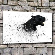 Quadros decorativos para parede, 1 peça, arte leopardo preto, sala de estar, poster abstrato 2024 - compre barato