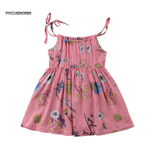 FOCUSNORM, новинка, модное милое детское платье для маленьких девочек, платья для вечеринок с цветочным рисунком, сарафан, наряды 2024 - купить недорого