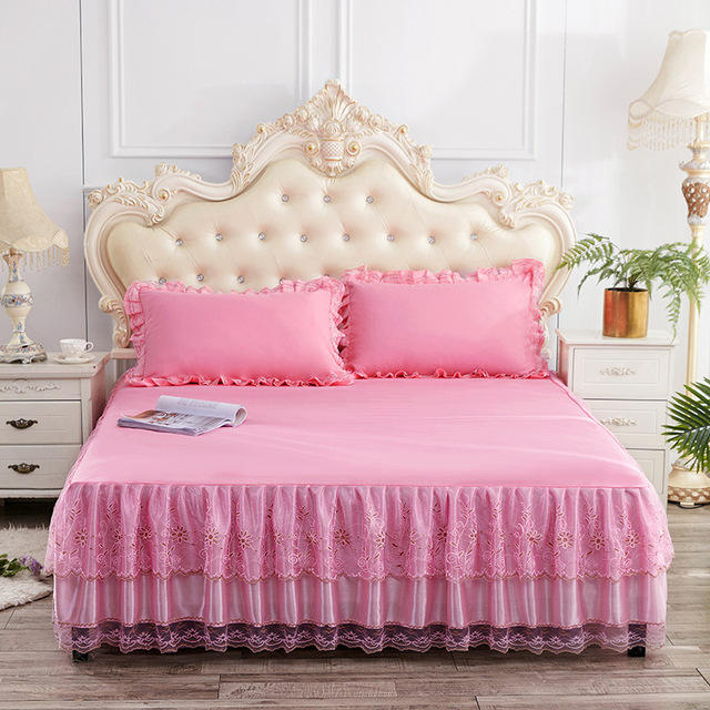 1 Piece Lace Bed Skirt 2 Pieces Pillowcases Covers Bedding Set Princess Bedding Bedspreads Sheet Bed Cover Queen King Size Home Buy Cheap In An Online Store With Delivery Price Comparison