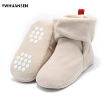 Ywhuansen botas unissex para bebês, recém-nascido, de lã coral, quente, para inverno, sapatinhos de berço para primeiros passos 2024 - compre barato