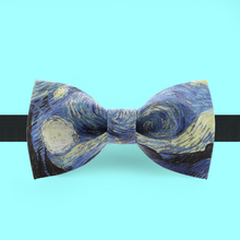 Free shipping new fashion men's design male dress suit bow tie wedding printed bridegroom Headdress Personality Van Gogh's sky 2024 - buy cheap