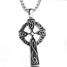 Cruz colar & pingente christian jewelry 316l aço inoxidável prata cor corrente cruz colar masculino 2024 - compre barato