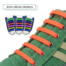 12 шт./компл. эластичные силиконовые шнурки без завязывания для бега, для всех кроссовок 2024 - купить недорого