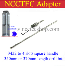 [for 350mm/370mm length diamond core drill bit] adapter 4 slots square handle to M22 for electric rotary hammer drill machine 2024 - buy cheap