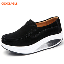 Women Flats Platform Loafers Ladies Elegant Genuine Leather Moccasins Shoes Woman Spring Autumn Slip On Casual Female Footwear 2024 - buy cheap