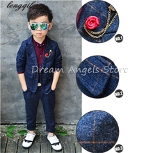 Trajes de estilo Retro para caballero, traje de sastre, Blazer para niño, 2 piezas (chaqueta + Pantalones), esmoquin para novio, niña de flores 2024 - compra barato