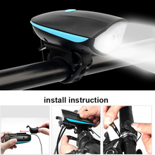 Alarme de bicicleta Guiador Da Bicicleta Luz Chifre Ciclismo Farol Rechageable USB Luz Da Frente Da Bicicleta Super Brilhante Chifre Ciclismo Alarme 2024 - compre barato