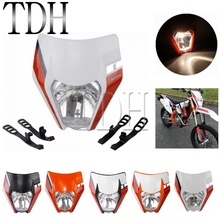 6 Colors Dual Sport Motocross Headlight Dirt Bike Emark Headlamp Mask w/ Sticker for Suzuki EXC XC 300 500 250 690 Enduro 2024 - buy cheap