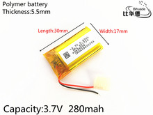 1PCS Polymer lithium ion battery 3.7 V 551730 280mah can be customized CE FCC ROHS MSDS 2024 - buy cheap