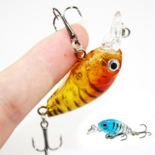 1PCS 4.5CM/4G Top Water Hard Crank Fishing Lure Crankbait 2 Treble Hooks 3D Eyes Bait Fishing Tackle 2024 - купить недорого