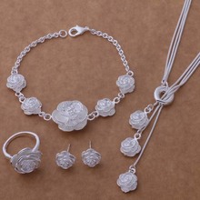 Atacado alta qualidade prata banhado joias colar pulseira brincos anéis de moda 2024 - compre barato
