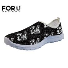 FORUDESIGNS Flats Shoes Women Fashion Cartoon 3D Math Formula/Teacher Pattern Breathable Mesh Casual Ladies Sneakers Shoes Woman 2024 - buy cheap
