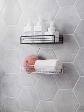 Iron Bathroom Shelf Shower Gel Holder Free Punching Drain Basket Hanging Wall Storage Rack 2024 - buy cheap