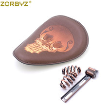 ZORBYZ Motorcycle Retro Brown Skull Synthetic Leather Solo Drive Seat  Spring & Bracket For Harley Honda Chopper Bobber Custom 2024 - buy cheap