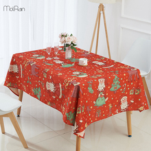 Christmas Decorative Tablecloth for Dining Kitchen Linen Cotton Table Cloth Santa Claus Red New Year Print Table Cover for Home 2024 - buy cheap