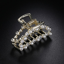 Metal Rhinestones Hair Claws Crab White Pearl Hair Clips Headwear Crystals Hairpins Bun Maker Hair Accessories Styling Tools 2024 - buy cheap