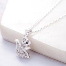 Korean Simple Squirrel Short Silver Color Clavicle Chain Literary Temperament Personality Female Necklace SNE336 2024 - buy cheap