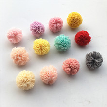 Pompón de gasa de Color caramelo, Bola de encaje de doble Color, accesorios para el cabello hechos a mano, 25mm, lote de 5 unidades 2024 - compra barato