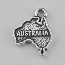 my shape Tibetan Silver Plated Australia Country Map Charms Pendants Fit DIY Floating Bracelets Wholesale 30pcs lots 2024 - buy cheap