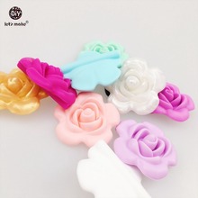 Let's make 5pcs Silicone Teething Flower 3D Baby Accessories DIY Crafts Round Beads Baby Shower Pacifier Clip Toys Baby Teether 2024 - buy cheap