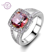 Classsic Wedding Rings Square Gemstone Topaz 925 Silver Ring For Women Bridal Jewelry Accessories Engagement Party Gift New 2018 2024 - buy cheap