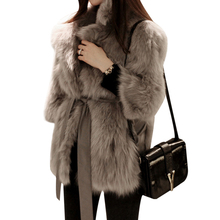 Luxury Women Faux Fox Fur Coat Winter Thick Warm Fluffy Fur Jacket Overcoat Elegant Female Fur Coats Outwear Fourrure Femme 2024 - buy cheap