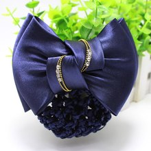 1 PC Sweet Girl Satin Bow Barrette Lady Hair Clip Cover Bowknot Bun Snood Women Hair Accessories 2024 - buy cheap