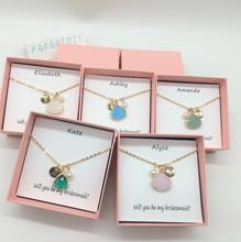 Personalized wedding bridesmaid proposal BirthStones necklace birthday flower girl maid of honor necklaces friend jewelry gifts 2024 - buy cheap