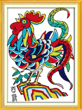 Kit de punto de cruz del Gallo, lienzo estampado con cuentas, bordado artesanal, costura hecha a mano, 18ct, 14ct, 11ct 2024 - compra barato
